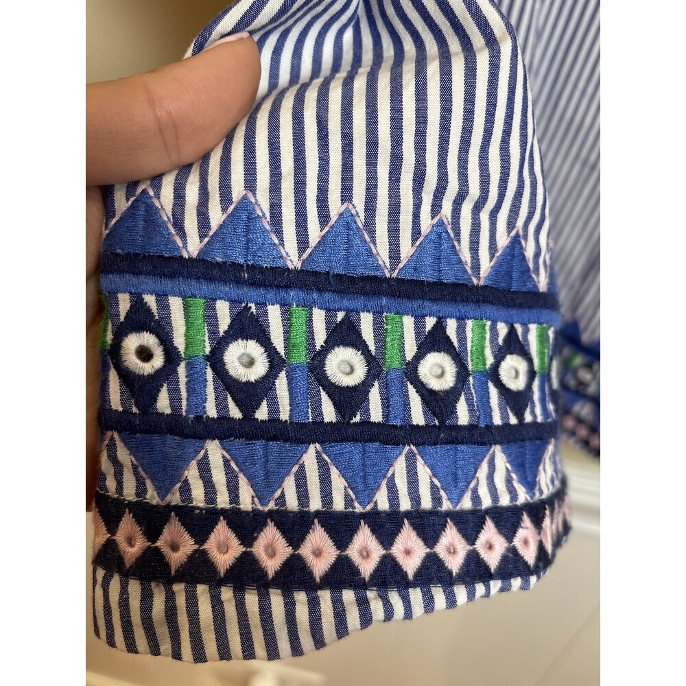 Vineyard Vines Women’s Striped Embroidered Dress 6 Summer Nautical - Picture 5 of 8